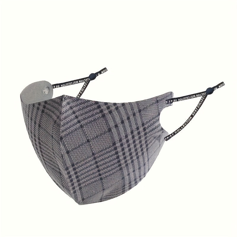 Unisex Reusable Breathable Plaid Face Mask Sun Protection for Outdoors