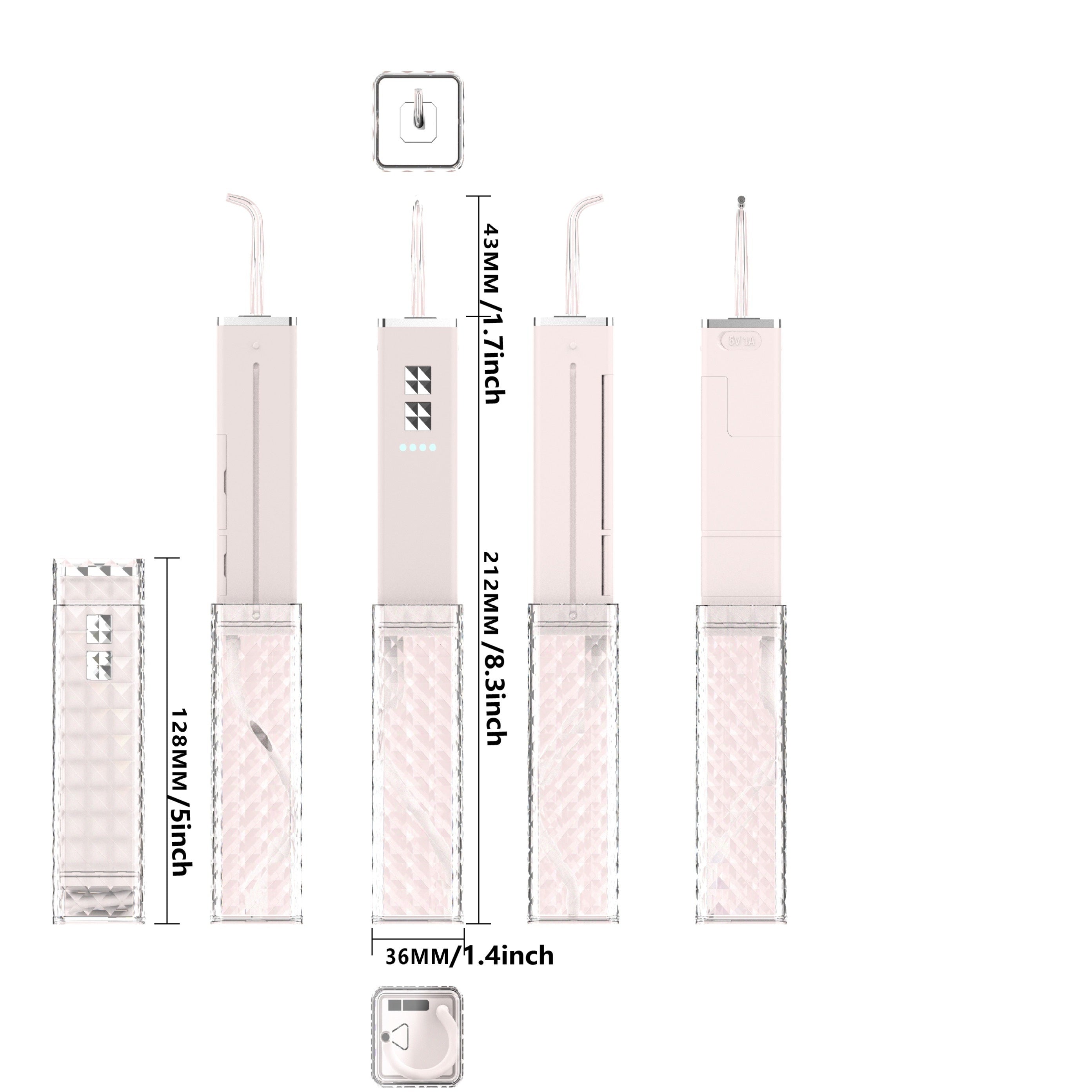 Mini irrigador de agua inalámbrico para dientes con 4 modos, estuche de viaje