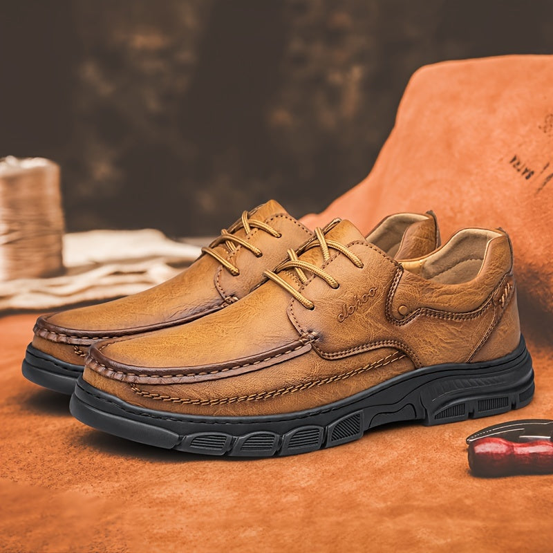 Men's Handmade Shoes Leather Casual Business Loafers with Rubber Soles