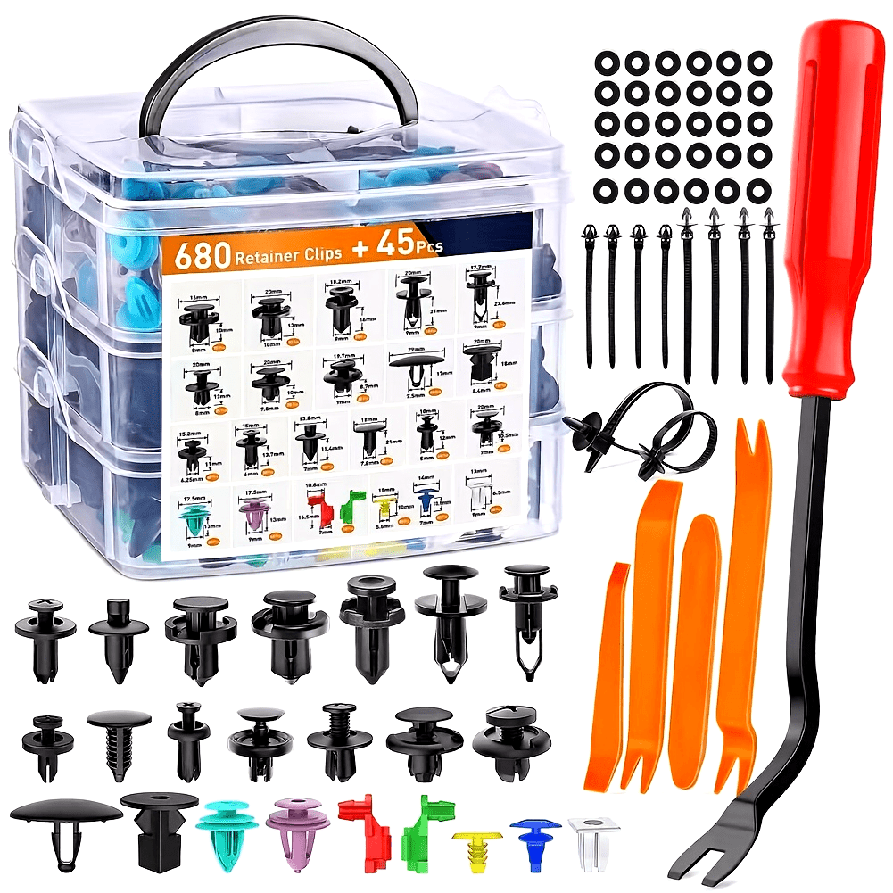 725 Pieces Auto Fastener Clips Car Body Push Retainer Rivet Kit for Bumper Door Trim