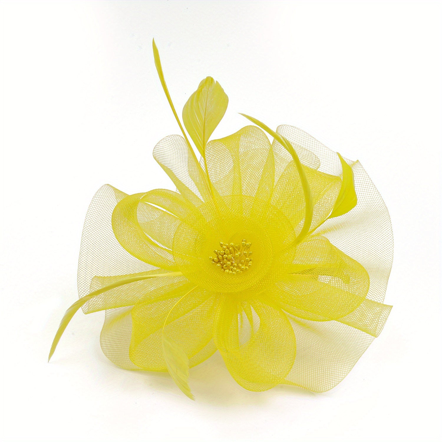 Faux Feather Flower Headband for Women Wedding Tea Party Fascinator Accessory