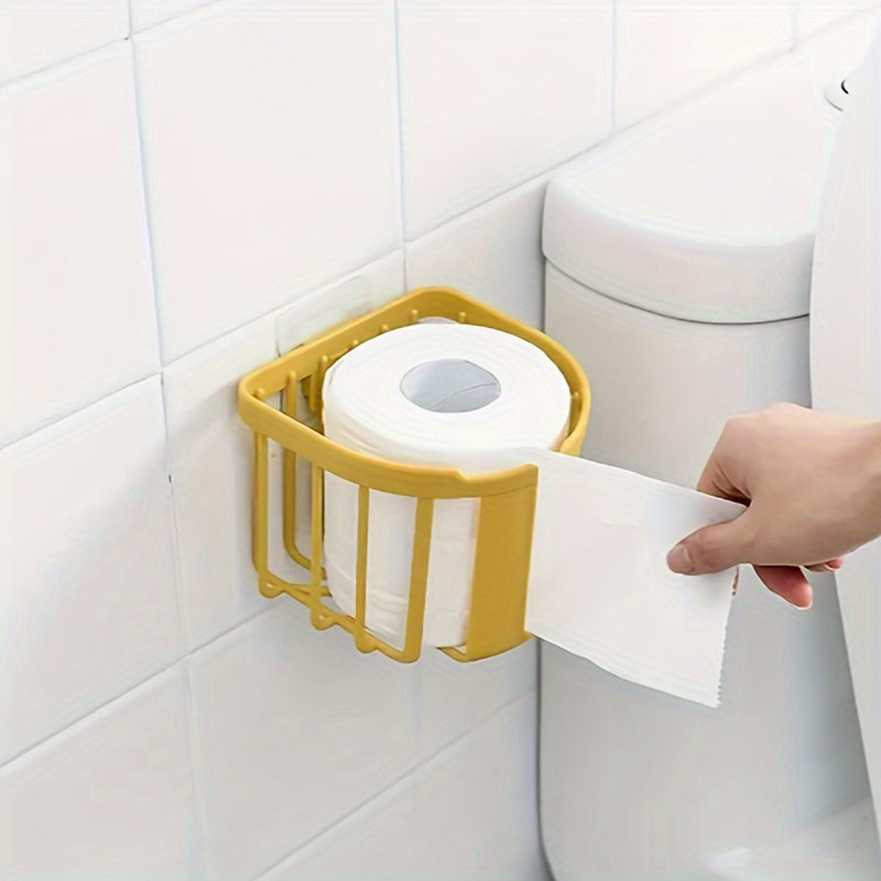 Portarrollos de papel higiénico de pared Instalación sin taladro Almacenamiento para baño