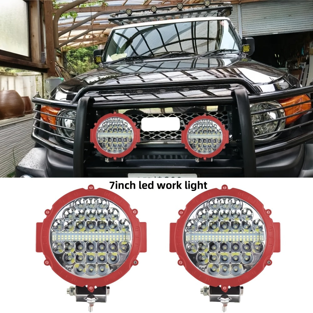 Luz de trabajo LED redonda de 7 pulgadas, 12V-24V para vehículos todoterreno, camiones, SUVs y barcos
