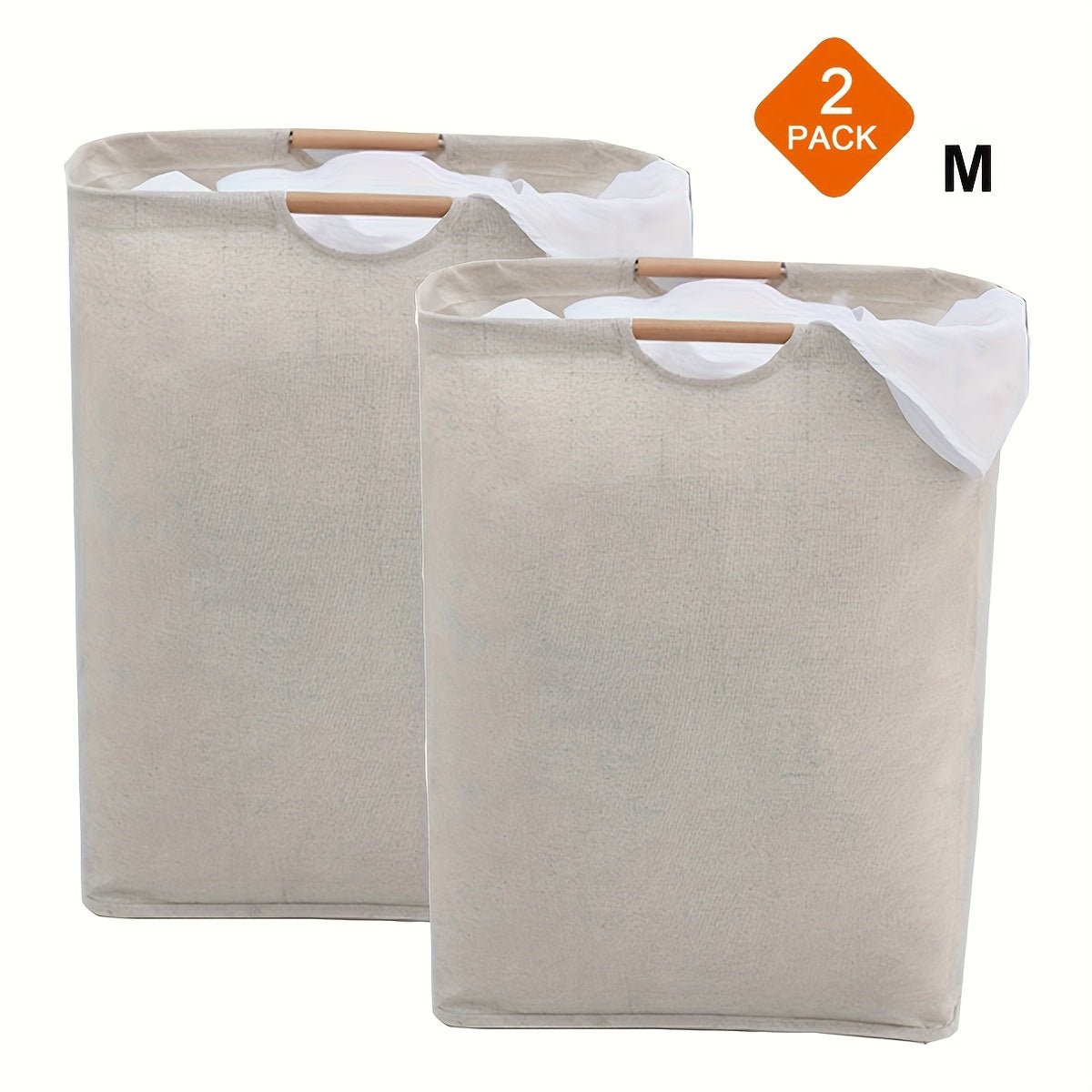 Large Foldable Waterproof Laundry Basket with Handles for Bedroom Bathroom Dorm 1 or 2 Pieces