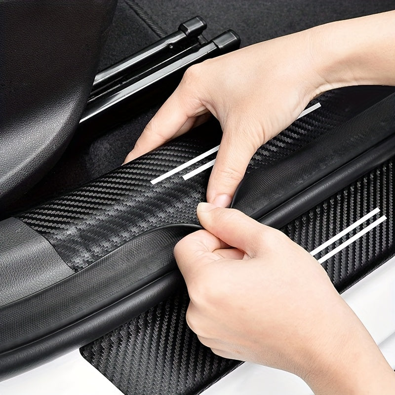 Car Trunk Bumper Protective Sticker Carbon Fiber Scratch-Resistant Tape