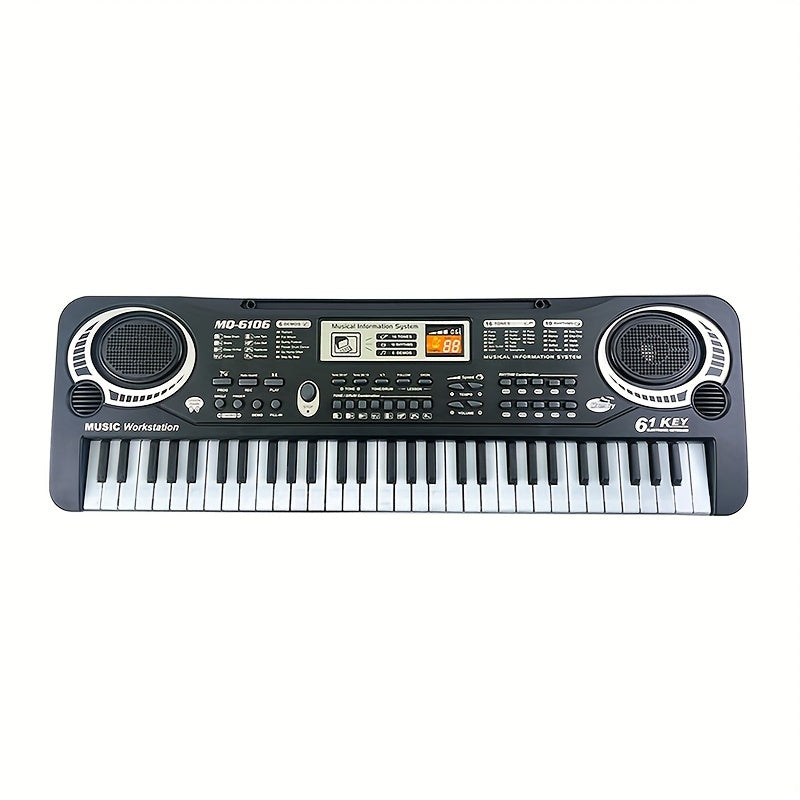 61-Key Digital Piano Keyboard for Beginners and Enthusiasts Multicolor Plastic