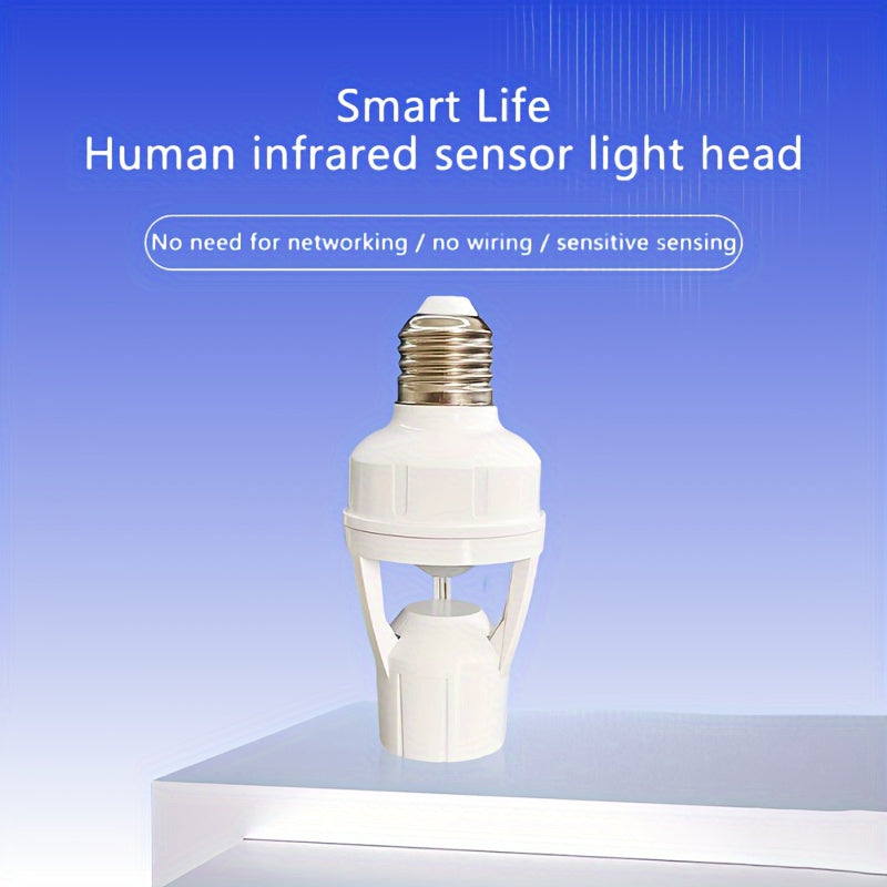 360° PIR Motion Sensor Light Socket E27 Base AC Hardwired 85-265V Adjustable Delay