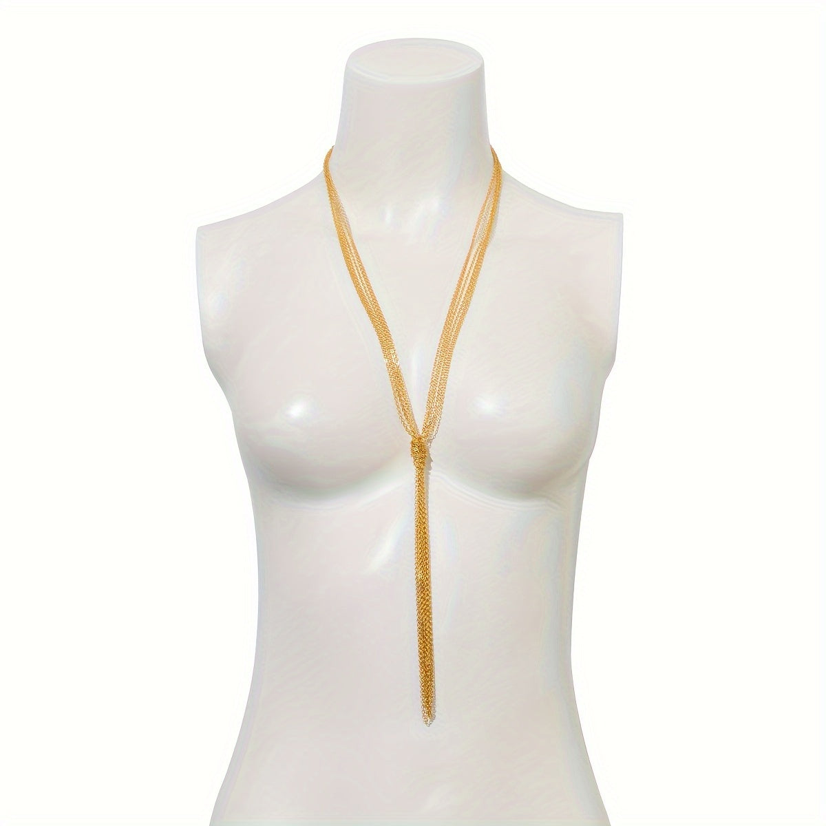 Women’s Copper Snake Bone Chain Necklace with Tassel for Parties and Gifting