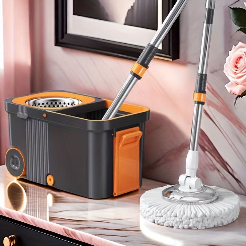 Stainless Steel and PP Hands-Free Mop and Bucket Set for Home and Kitchen Floors