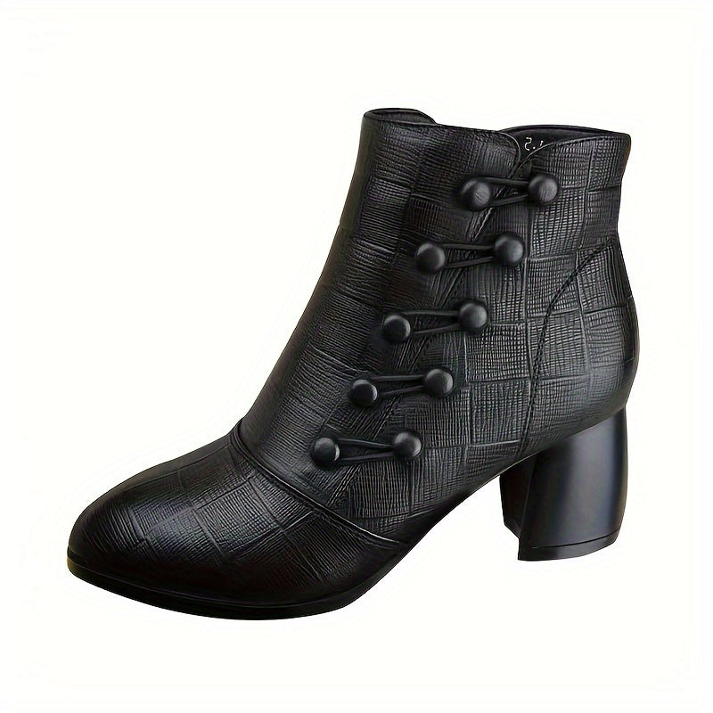 Women's Croc Textured Chelsea Boots with High Heel and Zipper