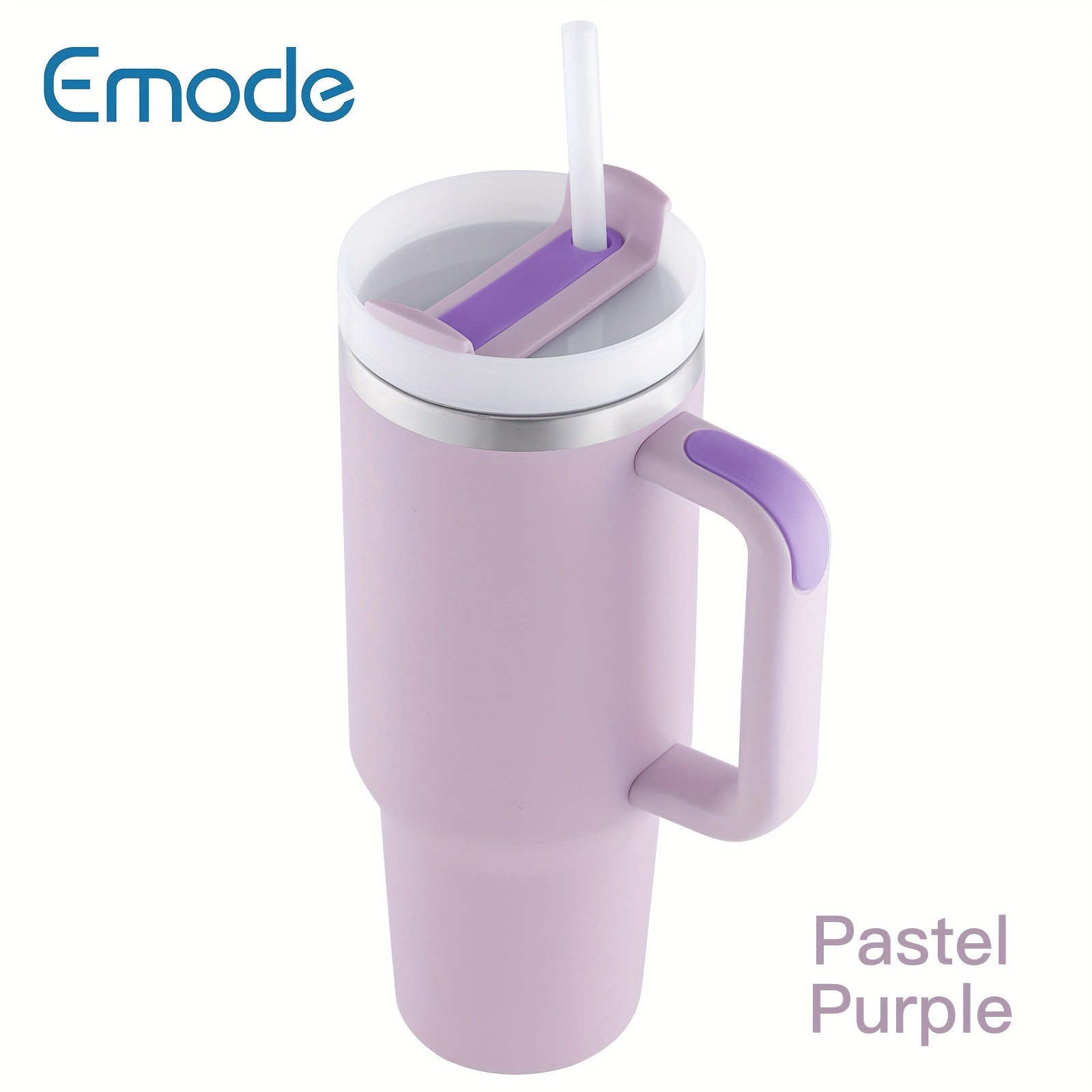 Taza de viaje de acero inoxidable con tapa y asa para bebidas de verano