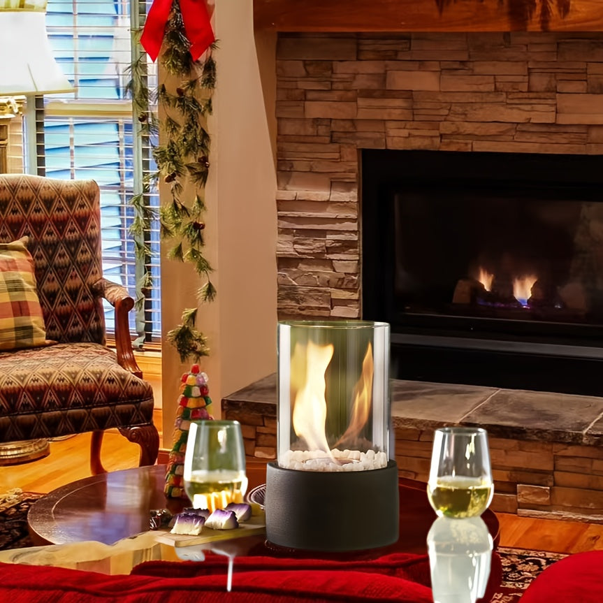 Romantic Round Metal Tabletop Fireplace Indoor Outdoor Non-Electric Heater