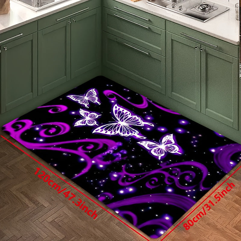 Butterfly Kitchen Mat Set Non-slip Waterproof Oil-proof Entrance Doormat