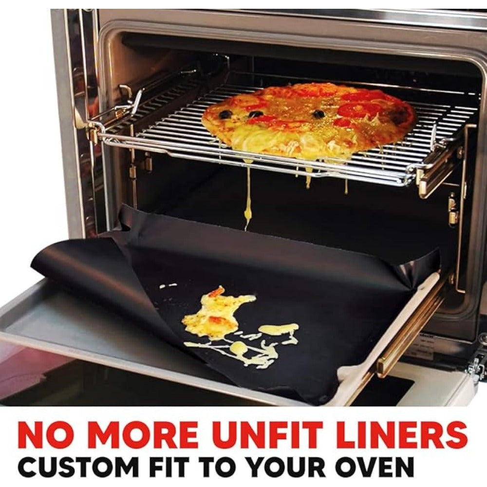 1 dona og'ir yuk ko'taruvchi qo'shimcha katta yopishqoq pech qoplamasi - elektr va gaz pechlari uchun qayta ishlatiladigan mat, gril asboblari uchun ideal