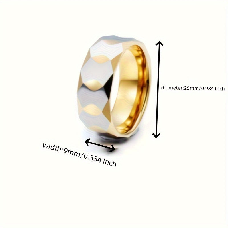 Stylish Tungsten Steel Rings for Men and Women Geometric Prism Designs
