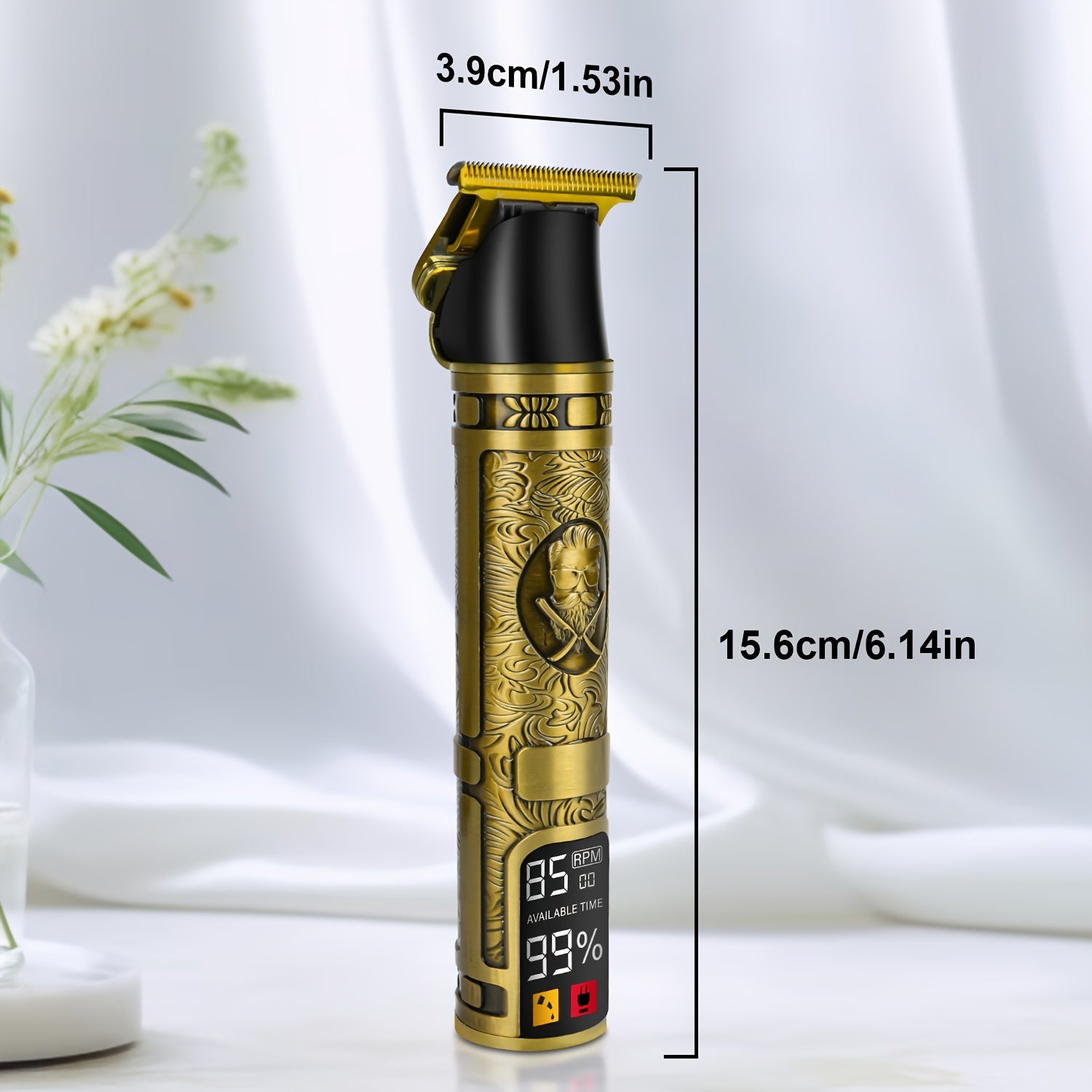 Kit de aseo recargable para hombres con pantalla LED y 6 peines