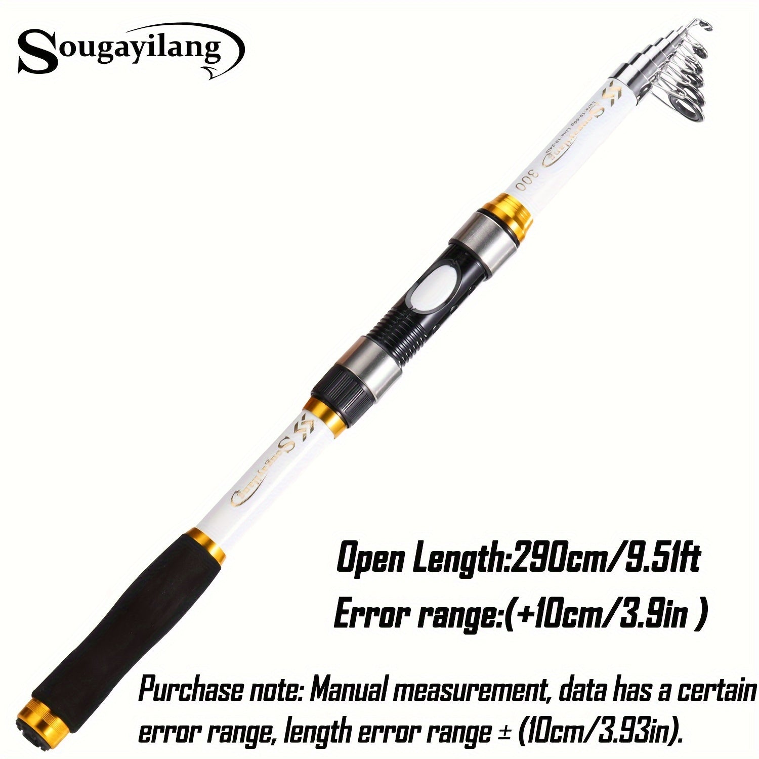 Telescopic Fishing Rod 1.8-3.3M Fiberglass Saltwater Bait Spinning Medium Action