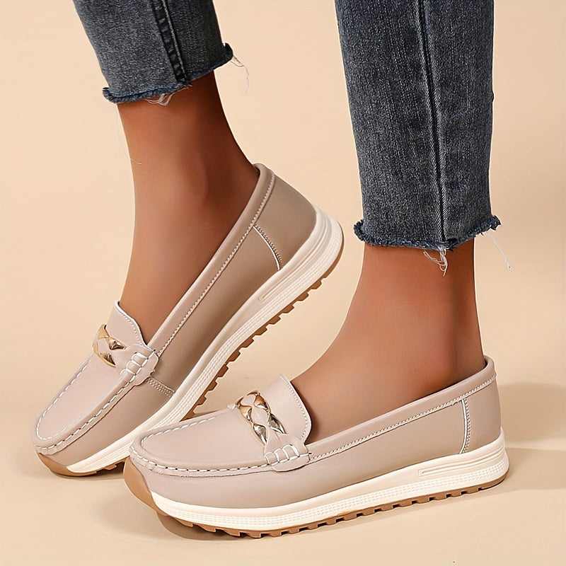 Women's Slip-On Moccasin Shoes with Sequin Embellishments and Non-Slip Soles