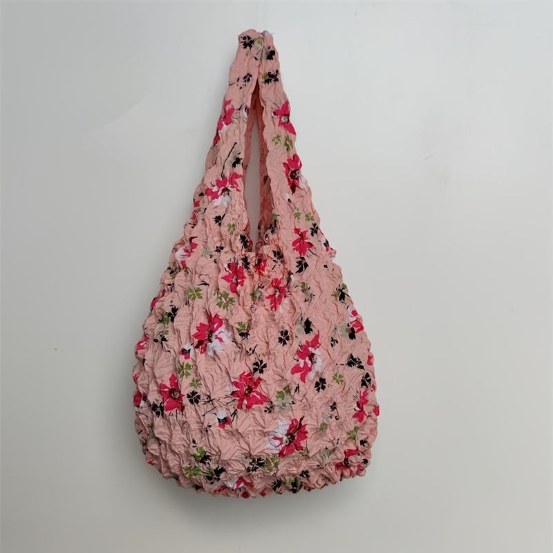 Gul naqshli qayta ishlatiladigan oziq-ovqat to'plami, cho'ziladigan sumka, xarid qilish uchun yelka sumkasi, qisqaradigan saqlash sumkasi, ayollar uchun mukammal sovg'a, xarid qilish va sayohat uchun ideal, ajoyib oshxona tashkilotchisi va aksessuar.