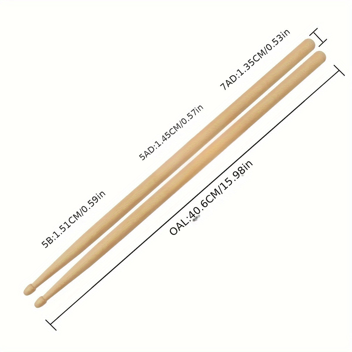Maple Wood Drumsticks Tandem Set in Camel and Khaki Multiple Sizes