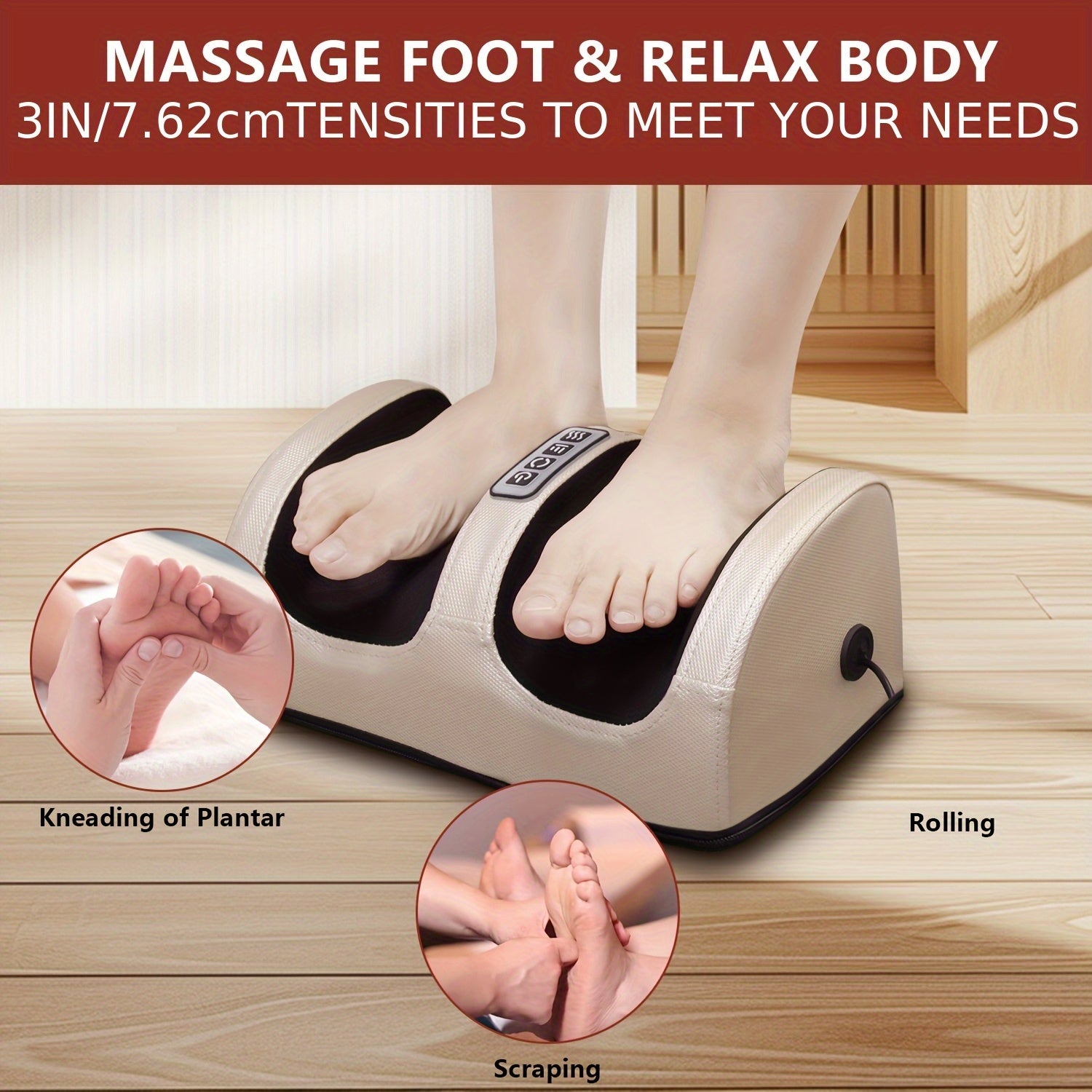 Heated Foot Massager for Circulation and Relaxation with European Plug