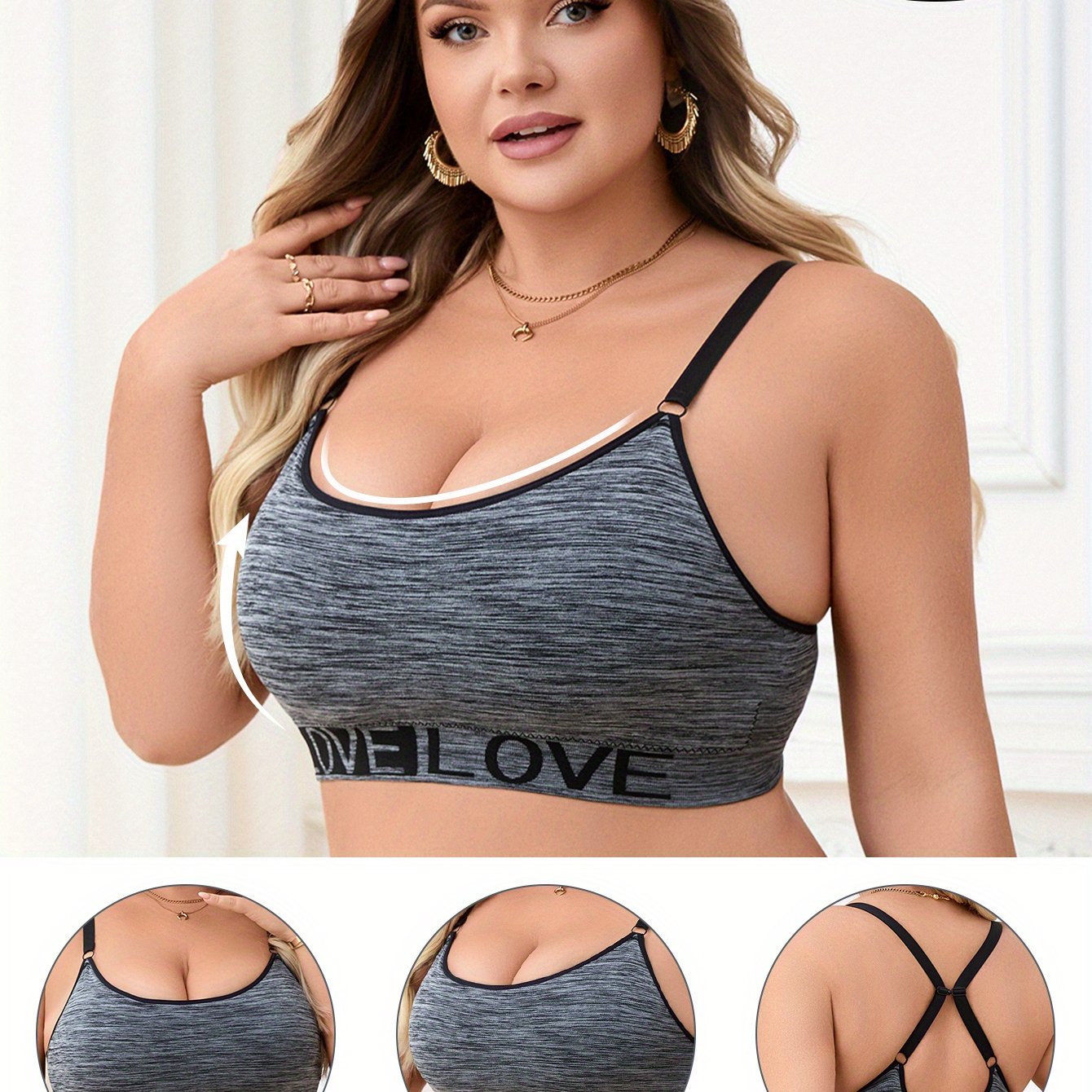 Women's Plus Size Bras Seamless Breathable Adjustable Straps for Support