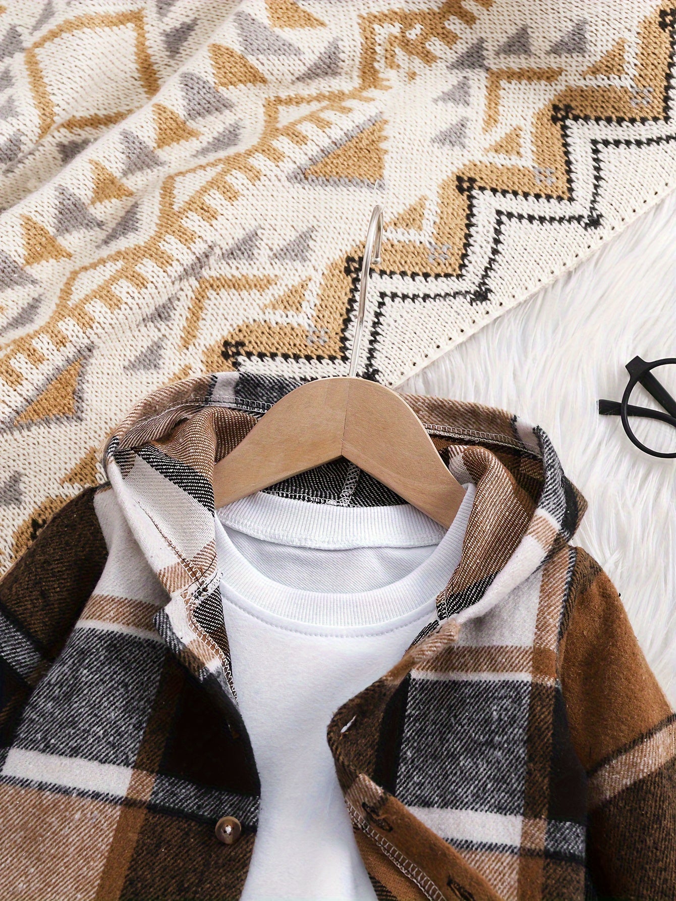 Kichkina erkaklar uchun toʻqilgan kapushonli koʻylak va kundalik jinsi shimlar toʻplami, bolalar uchun kuz bahor