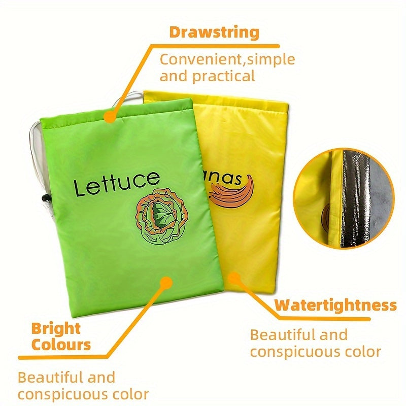 Yellow Banana Storage Bags and Green Vegetable Preservation Bags 1-2pcs Set