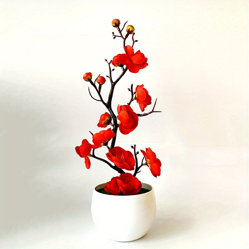 Artificial Plum Potted Plant for Weddings and Decorations