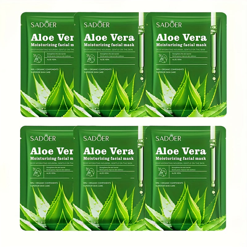 Kattalar Aloe Vera yuz niqoblari 3-6 dona, namlantiruvchi yuz qog'ozi, Glycerin, Nikotinamid, Trehalose, spirtsiz