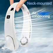 Portable USB Neck Fan with Adjustable Speed Digital Display for Outdoor Use