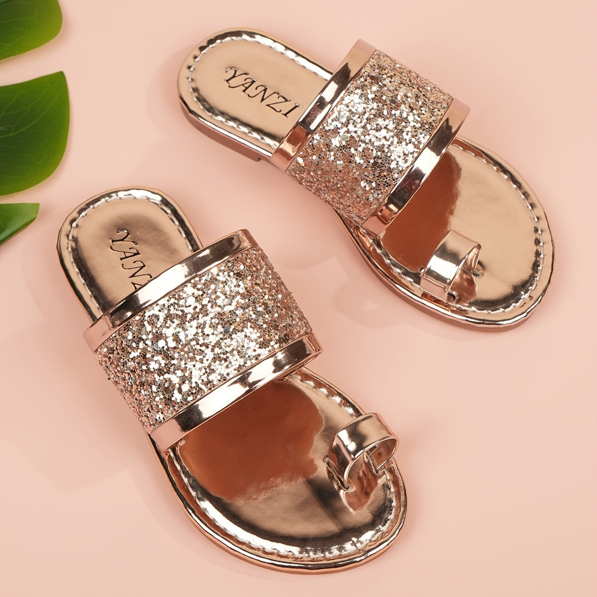 Детские летние уличные тапочки с пайетками, легкая повседневная обувь