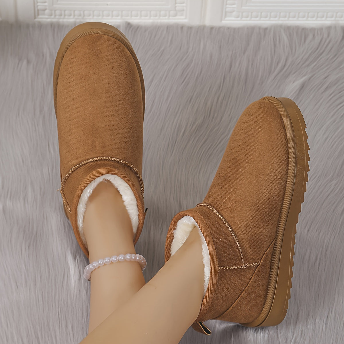 Women's Winter Snow Boots Short Heel Rubber Platform