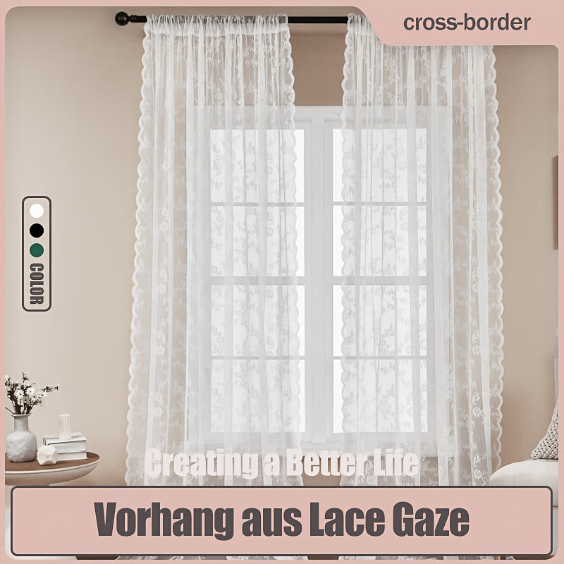 Cortina de filtro de encaje multicolor para ventanas y puertas pequeñas