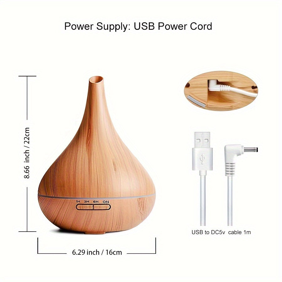 7-Ранг LED Чироқлар билан ароматерапия намлўғичи, USB қувватланади, тинч