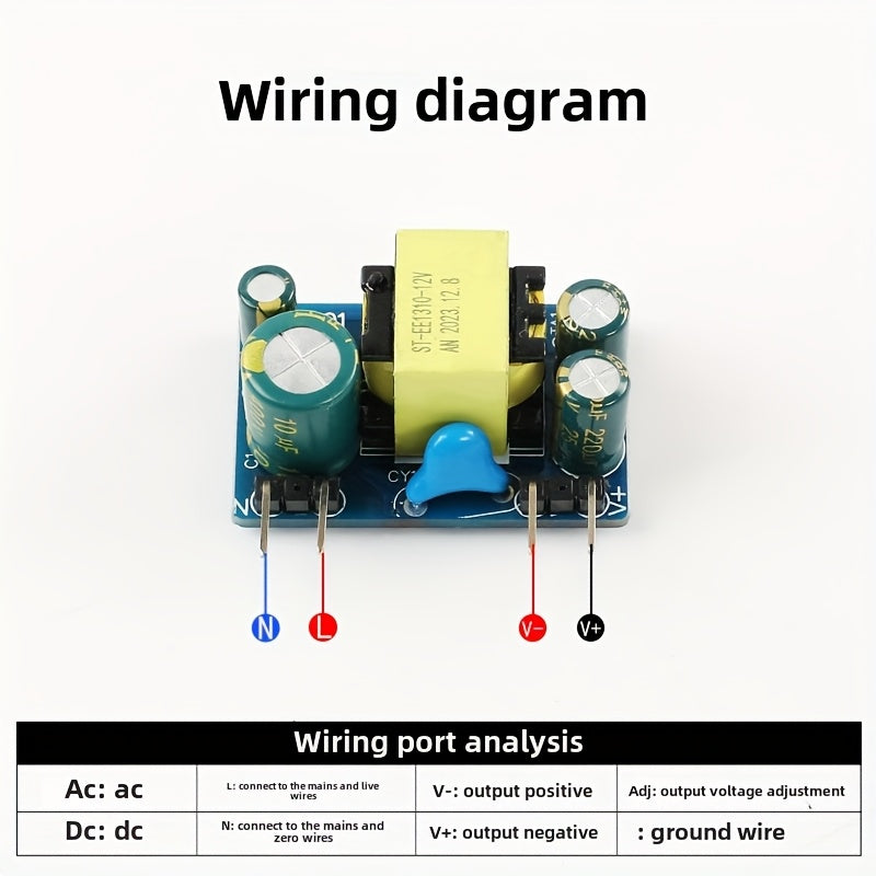 220V to 12V 1A Isolated Switch Power Supply Module AC-DC Step-Down Power Supply