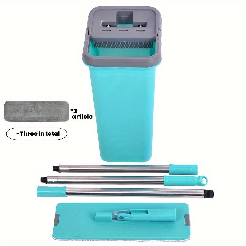 Uy uchun mop va kova to'plami quruq va ho'l polni tozalash uchun, ko'p funksiyali va oson ishlatiladigan