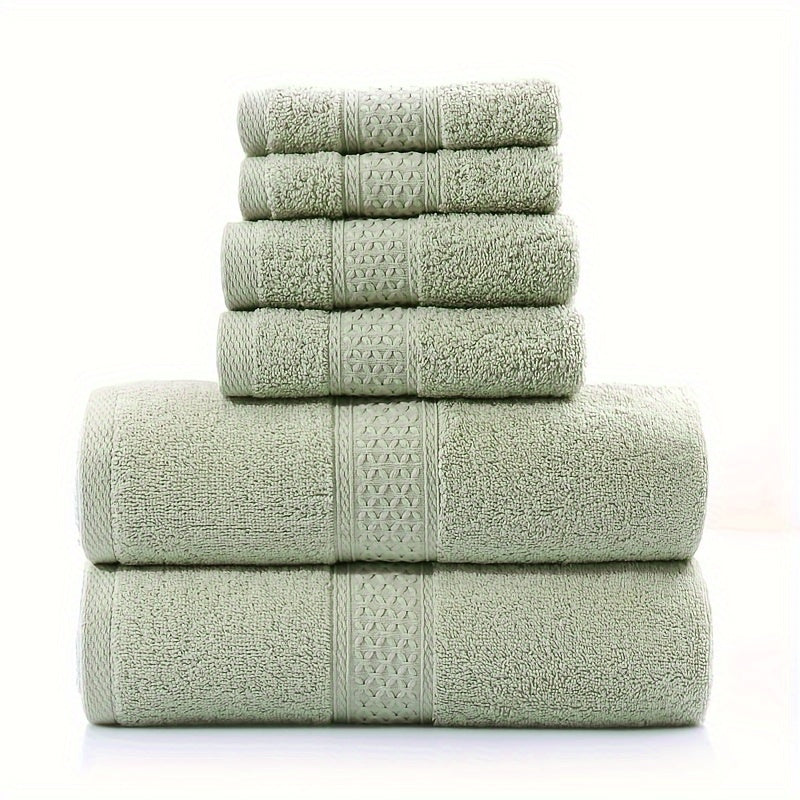 Cotton Linen Towel Set 6-Piece Bath Hand Washcloths White