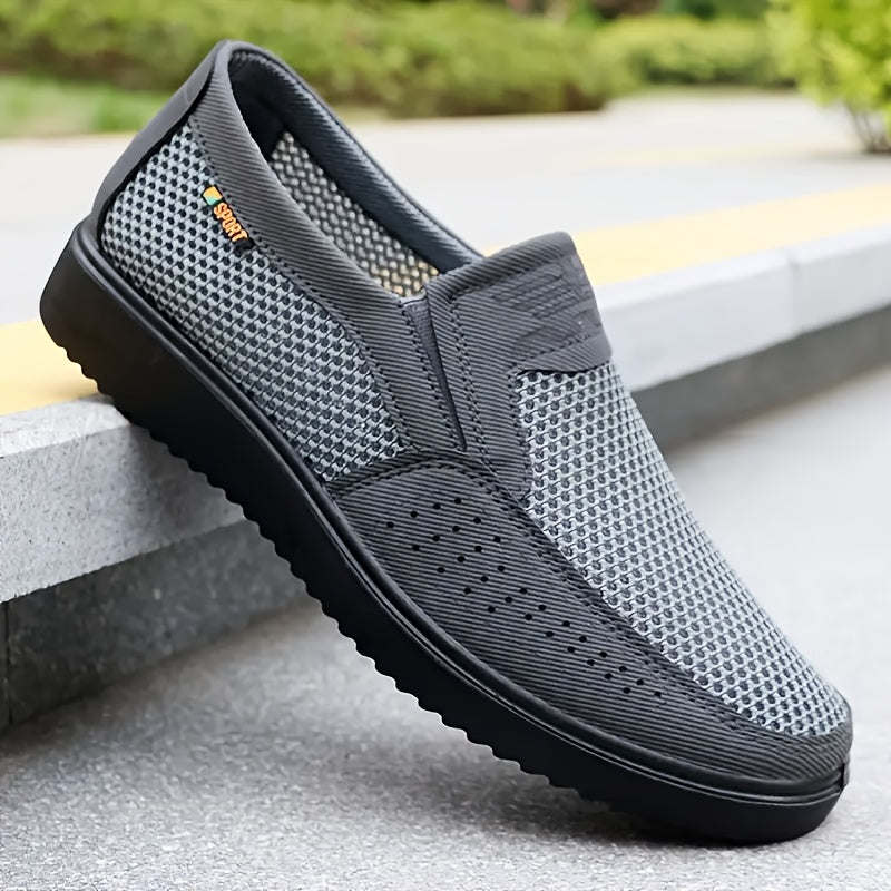 Men's Slip-On Shoes Breathable Fabric Upper Cushioned Insole Rubber Sole for Outdoor Activities