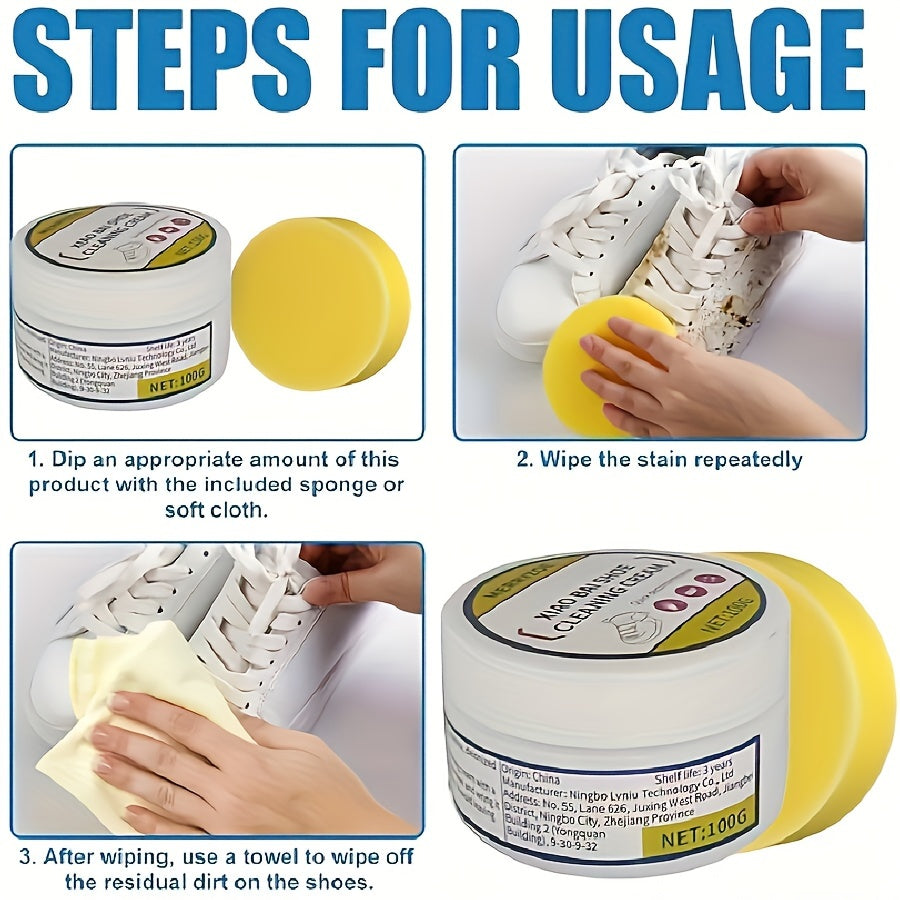 Oyoq kiyimlar uchun tozalash kremi, sun'iy charm, zargarlik buyumlari, yuvmasdan dog'larni olib tashlash