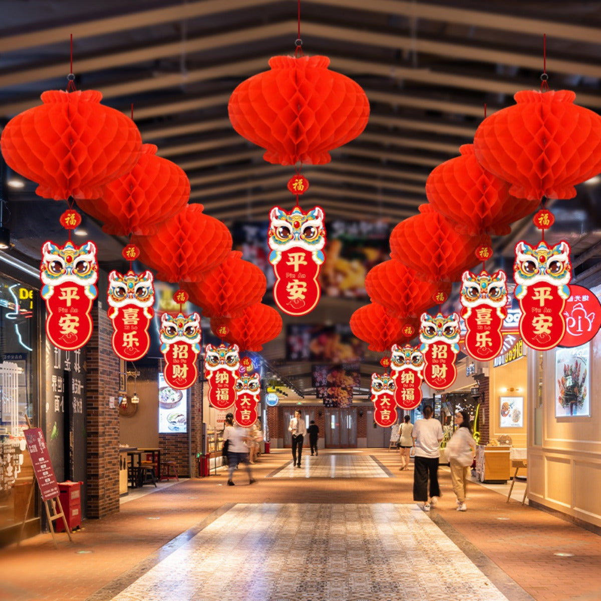 10 Pieces Red Lantern Hanging Decorations for New Year Spring Festival Celebration