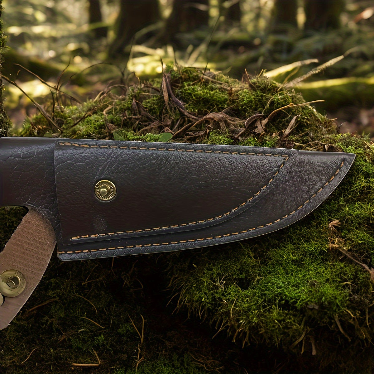 Durable Faux Leather Knife Sheath 2-in-1 with Protective Cover for Camping and Cooking