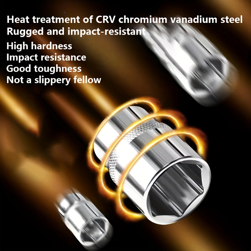 Juego de herramientas mecánicas de acero cromo vanadio de 46 piezas para mantenimiento de coche, bicicleta y motocicleta