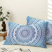 2 piezas de fundas de almohada con estampado de mandala étnico, suaves y transpirables, decoración para el hogar