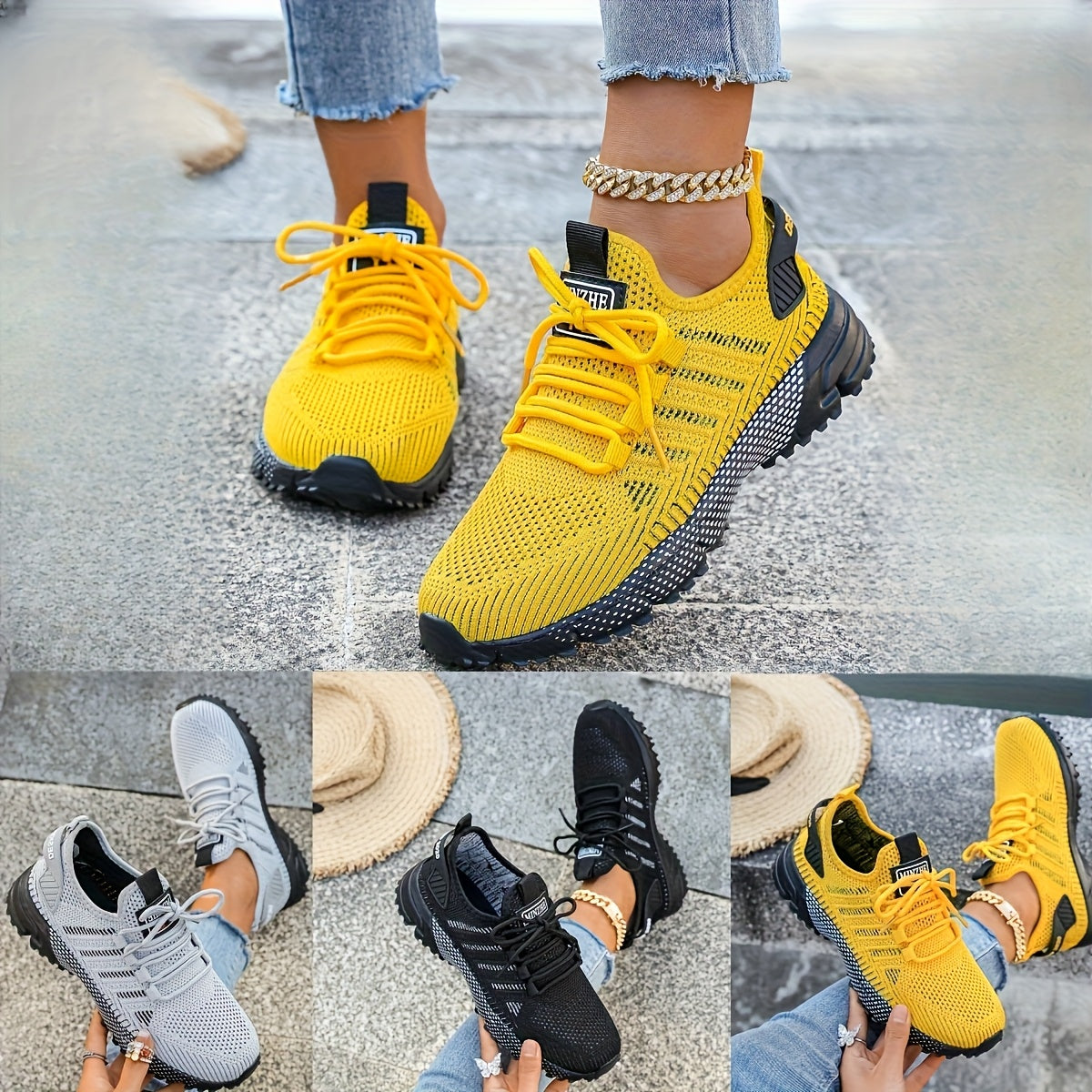 Ayollar uchun kundalik qora slip-on sport poyafzallari nafas oladigan yozgi sport poyafzallari