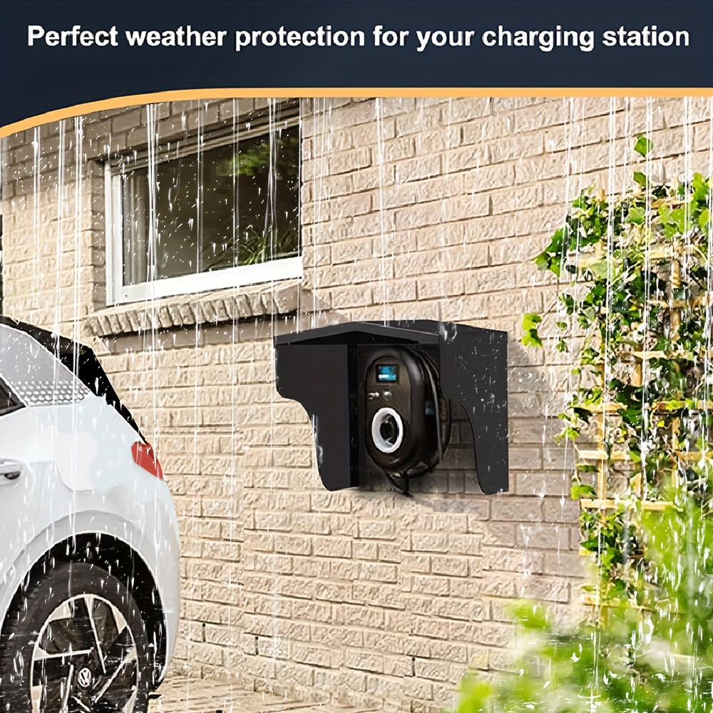 Universal Weatherproof Wall-Mounted Level 1 EV Charger Cover Rain Snow Resistant Outdoor Charging Box