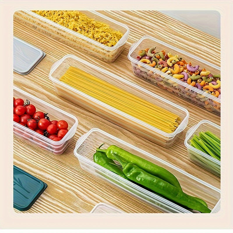 2-Piece Plastic Food Storage Containers with Flip Top Lids for Refrigerator Organization