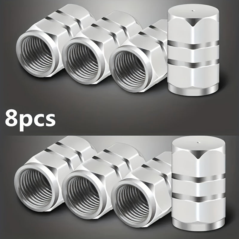 Set of 4 Aluminum Alloy Car Tire Valve Caps Dustproof for Vehicles