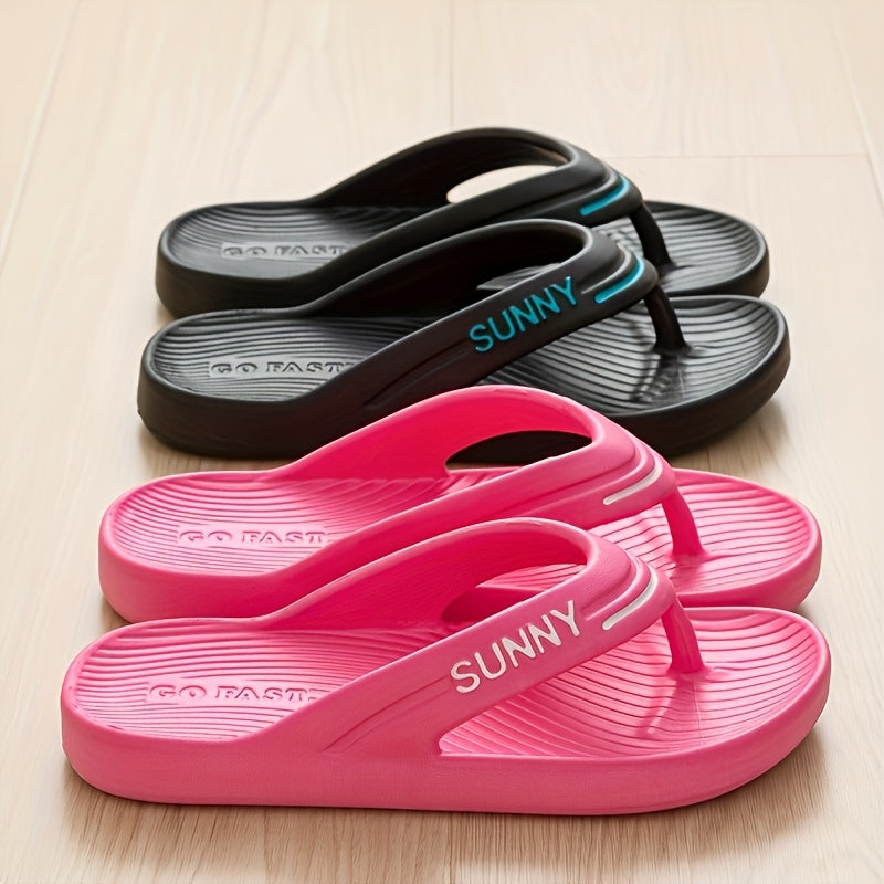 Unisex EVA Flip-Flops Black White Beach Pool Casual Footwear