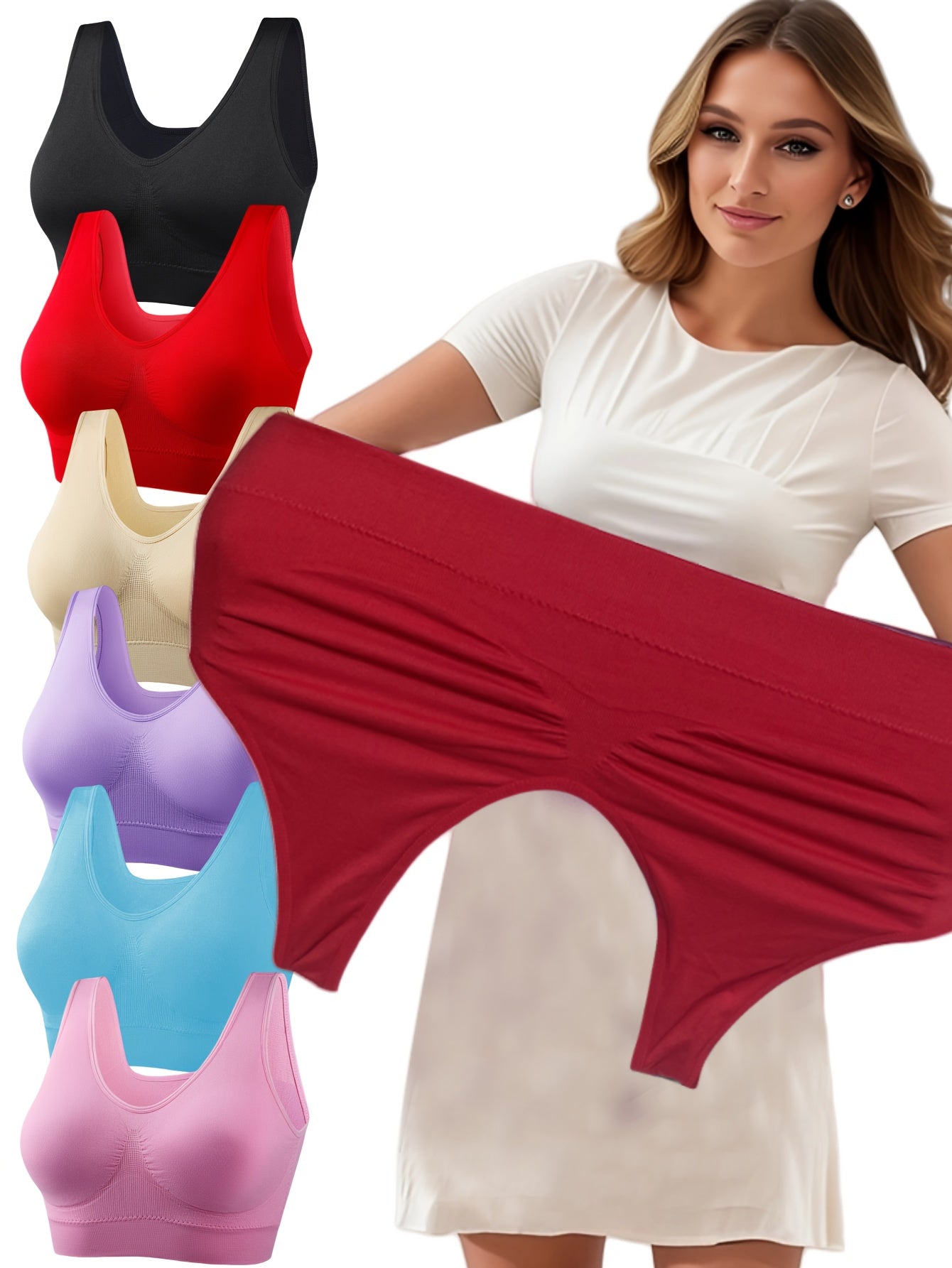 Women's Plus Size Seamless Breathable Sports Bras for Yoga Running 0XL-5XL